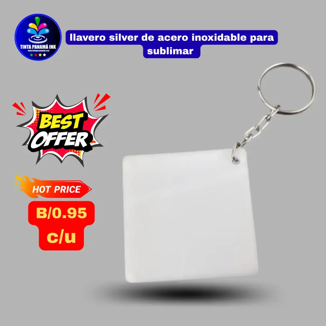 llavero silver cuadrado para sublimar