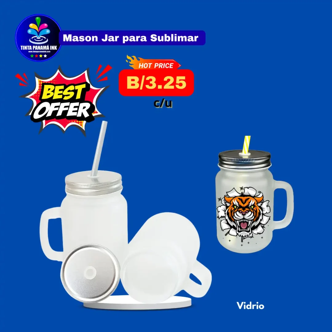 mason jar de vidrio para sublimar