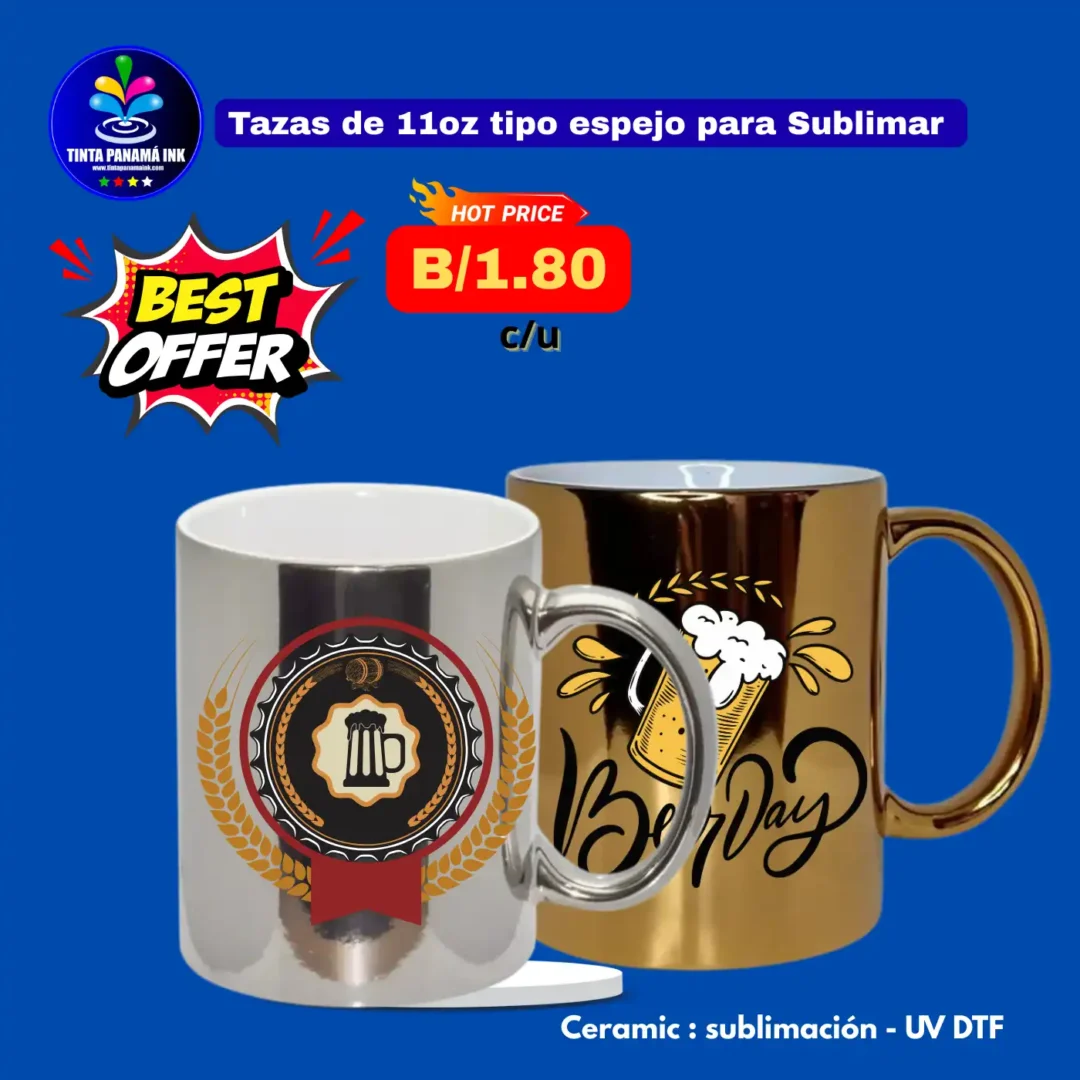 Tazas plateada y gold para sublimar