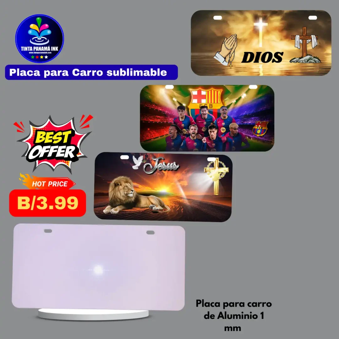 Placa para carro sublimables