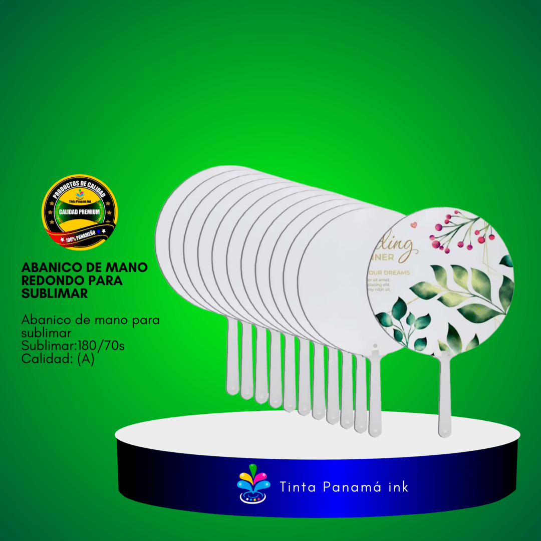 Abanico Redondo de Plastico Para Sublimar