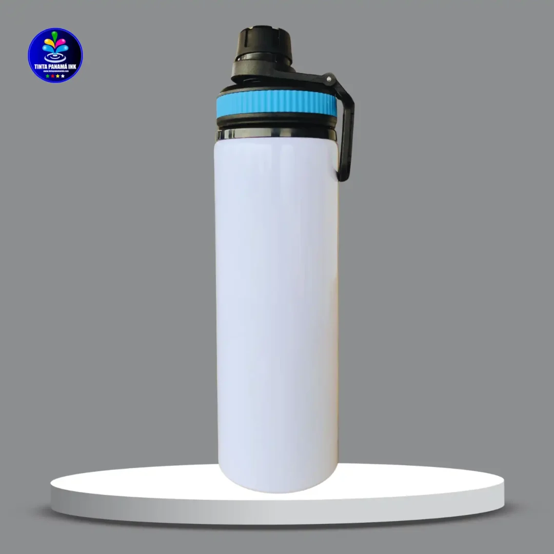 Botella de 750 ml con franja Celeste