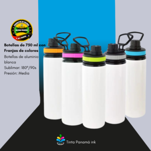 Botellas Deportivas de 750 ml con Franjas de Colores