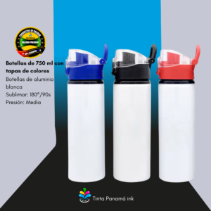 Botellas de 750ml Deportivas con Tapas de Colores