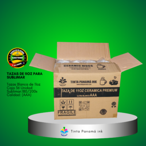 Caja de 36 tazas blanca de 11oz para sublimar