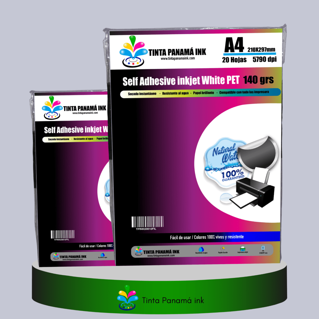 Filmina Imprimible A4 adhesivo Blanco brillantes