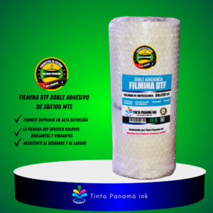 Filmina doble adhesivo de 30x100 mts