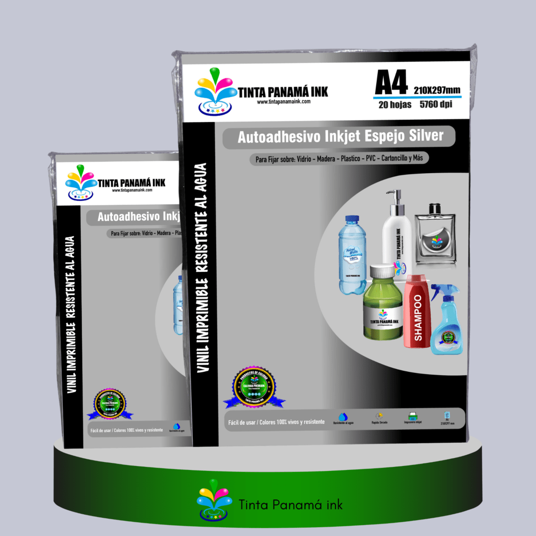 Filmina imprimible adhesiva A4 Silver.