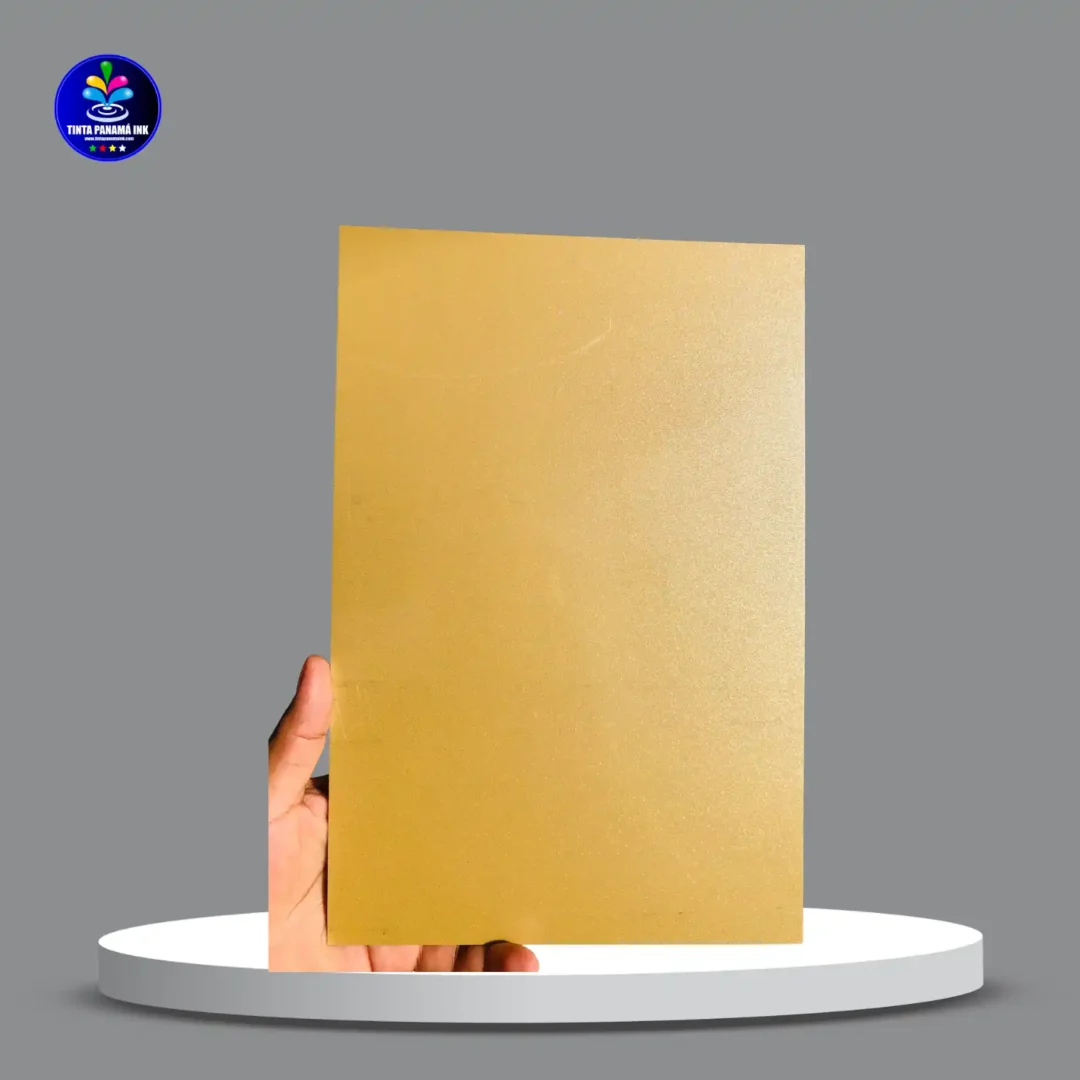 Lamina de Aluminio Oro glitter para sublimar