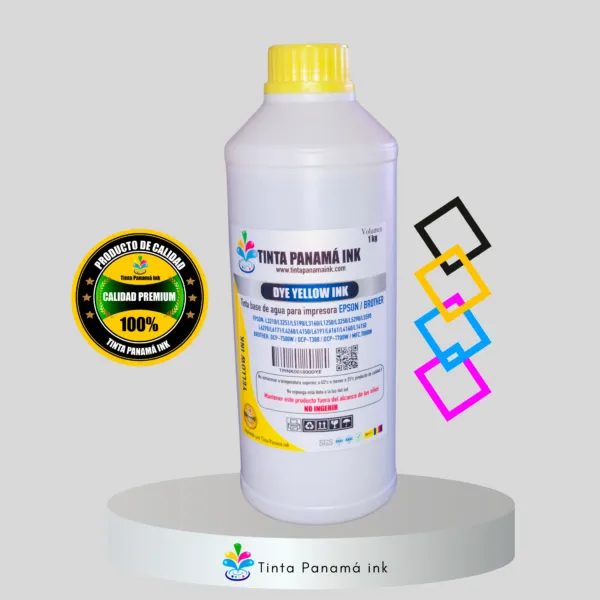 Litro de Tinta Yellow compatible EPSON, 1OOO ml