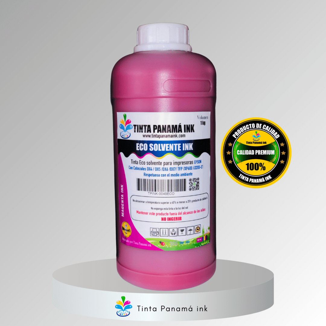 Litro de Tinta Eco Solvente Magenta, 1OOO ml