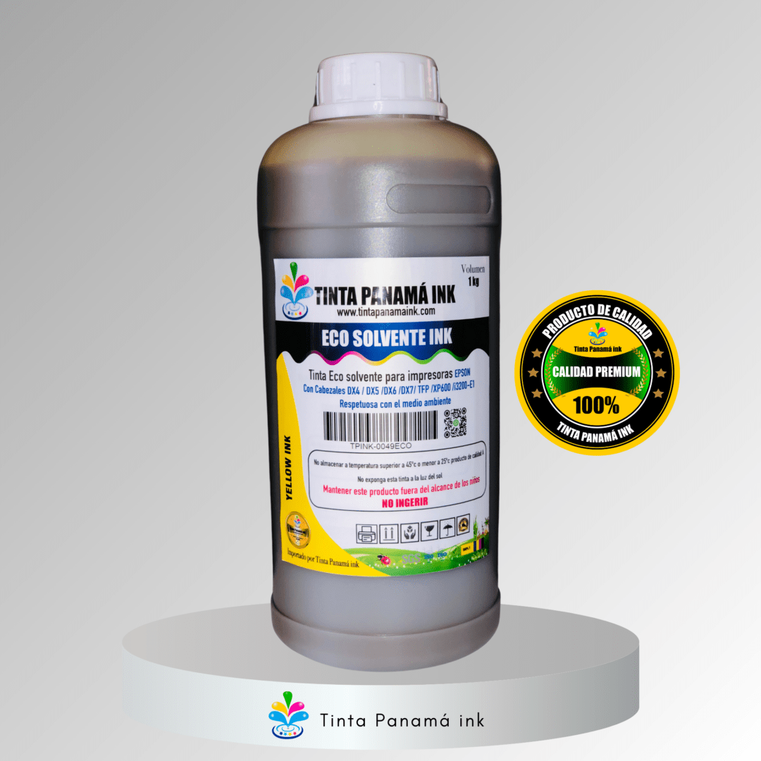 Litro de Tinta Eco Solvente Yellow, 1OOO ml