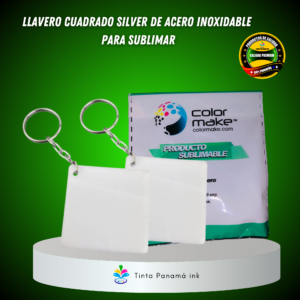 Llavero cuadrado silver de acero inoxidable
