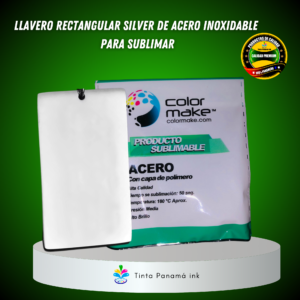 Llavero rectangular silver de acero inoxidable