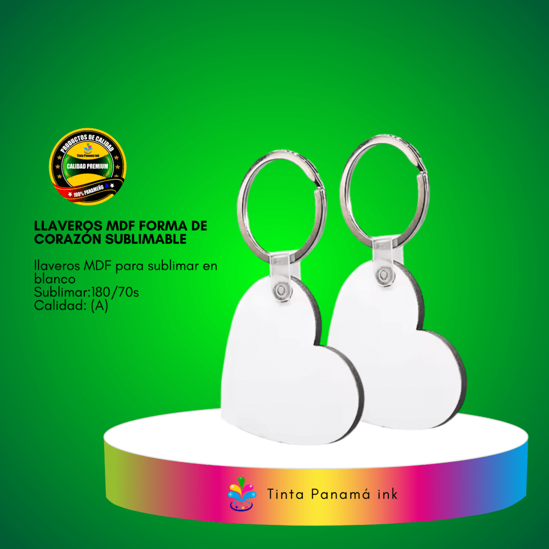 Llaveros MDF Forma de Corazón Sublimable