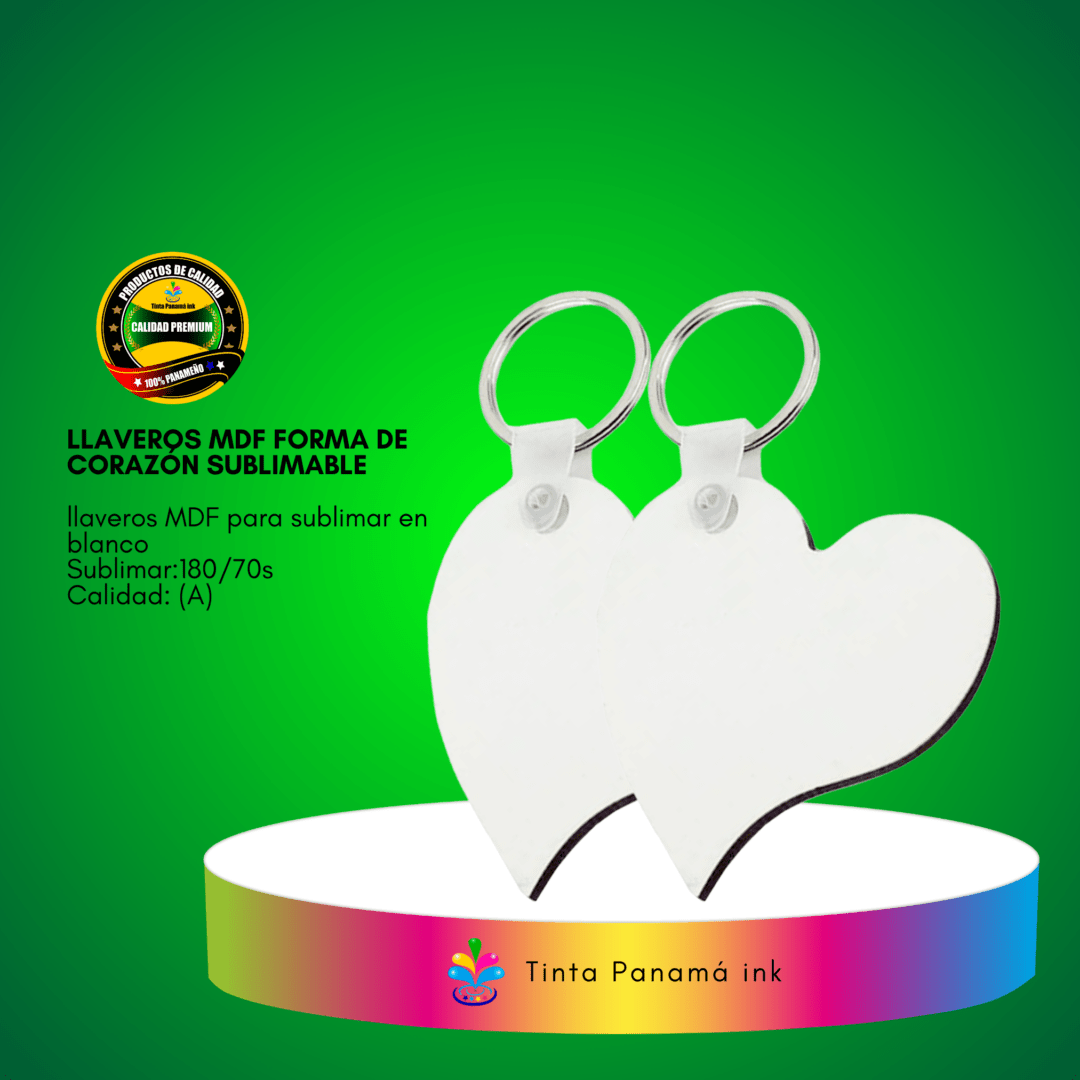 Llaveros MDF Forma de Corazón Sublimable