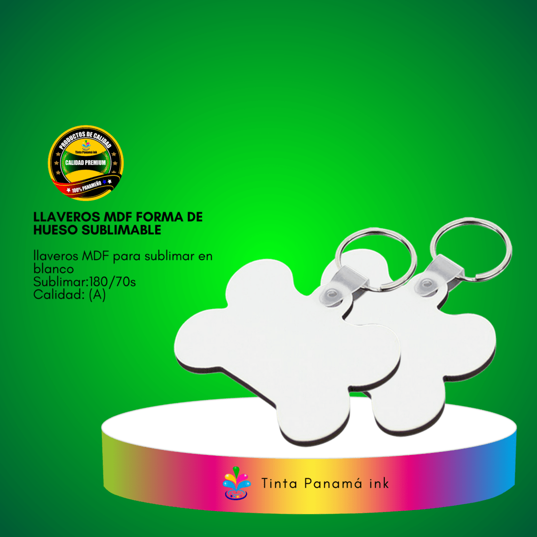 Llaveros MDF Forma de Hueso Sublimable
