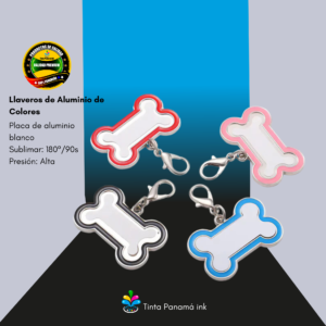 Llaveros de Colores Para Mascota de Aluminio (Hueso)