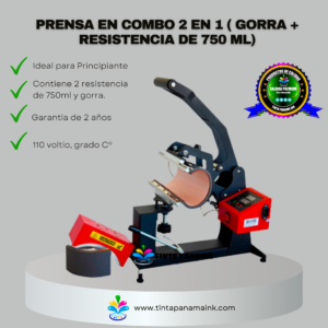 Prensa en combo 2 en 1 ( gorra + RESISTENCIA DE 750 ml)