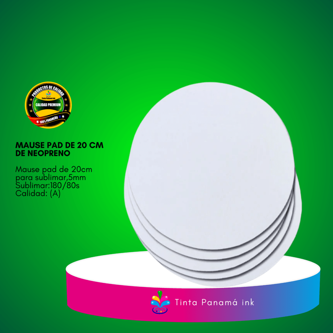 Mouse Pad de Neopreno 20cm Redondo