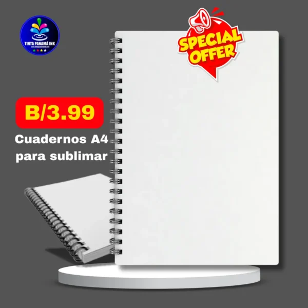 Oferta de cuaderno A4 para sublimar