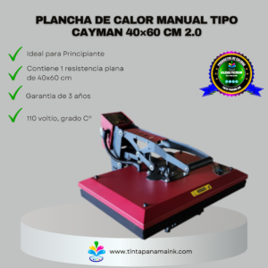 Plancha de calor manual tipo cayman 40×60 cm 2.0