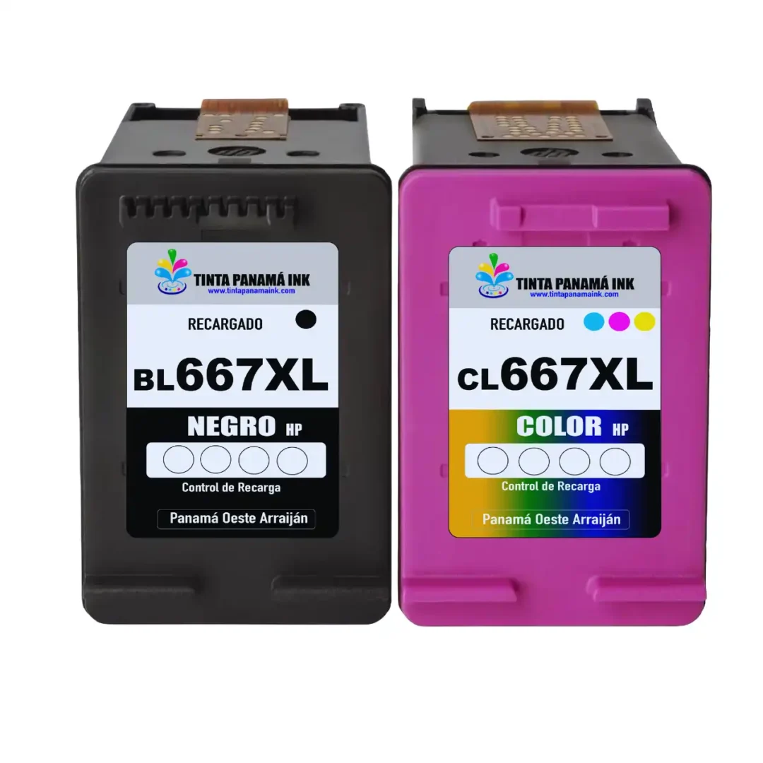 recarga de cartuchos hp 667xl color y negro
