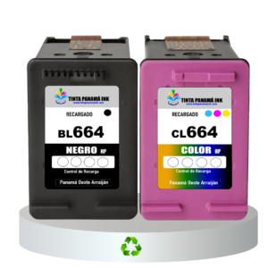 Recarga de Cartuchos HP- BL664 Negro y CL664 Color.