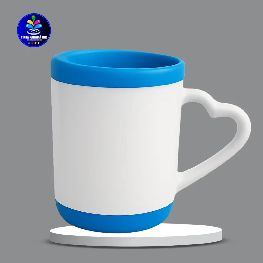 Taza de 11oz con silicon Celeste para sublimar