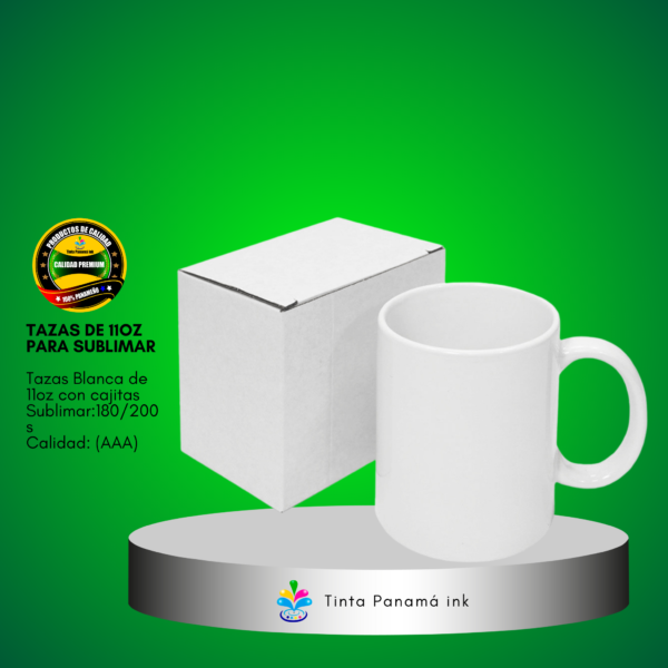 Tazas blanca de 11oz con cajitas