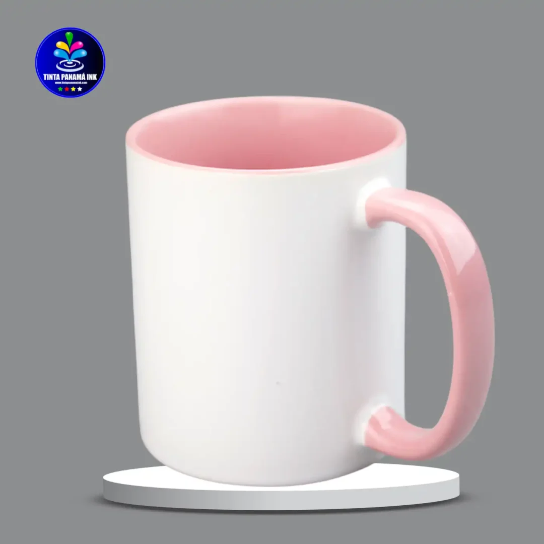 Tazas de 11oz con fondo y Asa de color rosado claro para sublimar