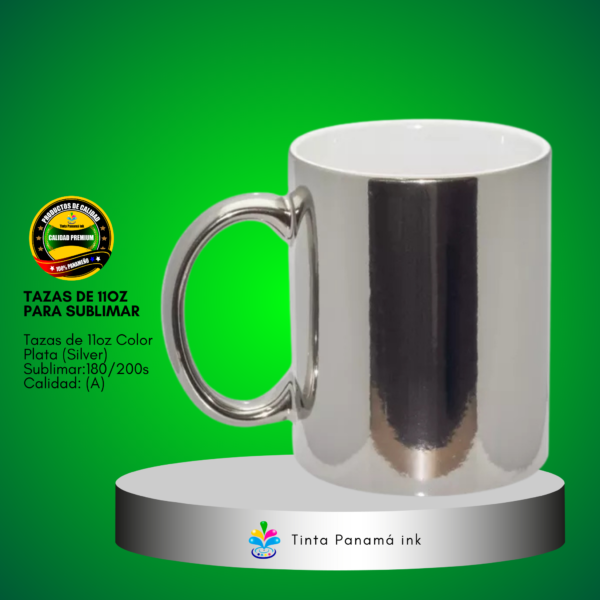 Tazas de 11oz tipo espejo color plata (silver)