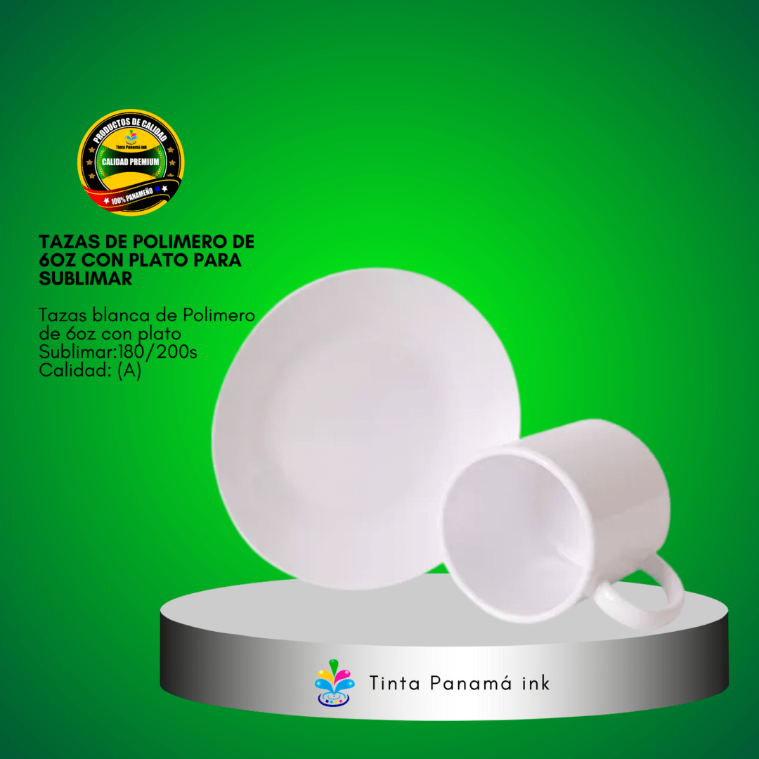 Tazas de Polímero de 6oz con Plato Para Sublimar