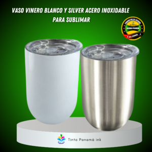 Vasos vineros silver y blanco para sublimar