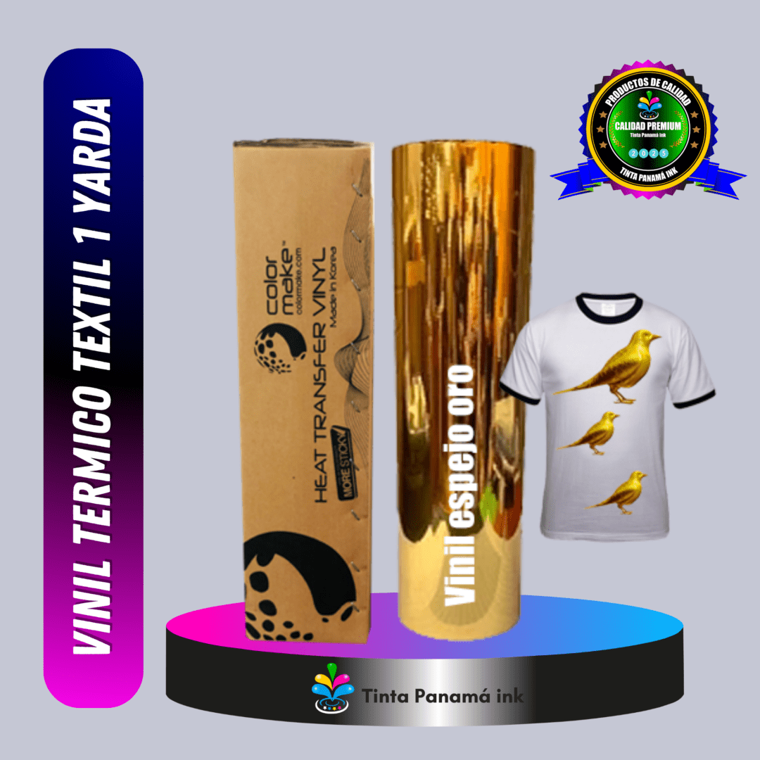 Vinil (PU)Textil Térmico Espejo Gold 100cm