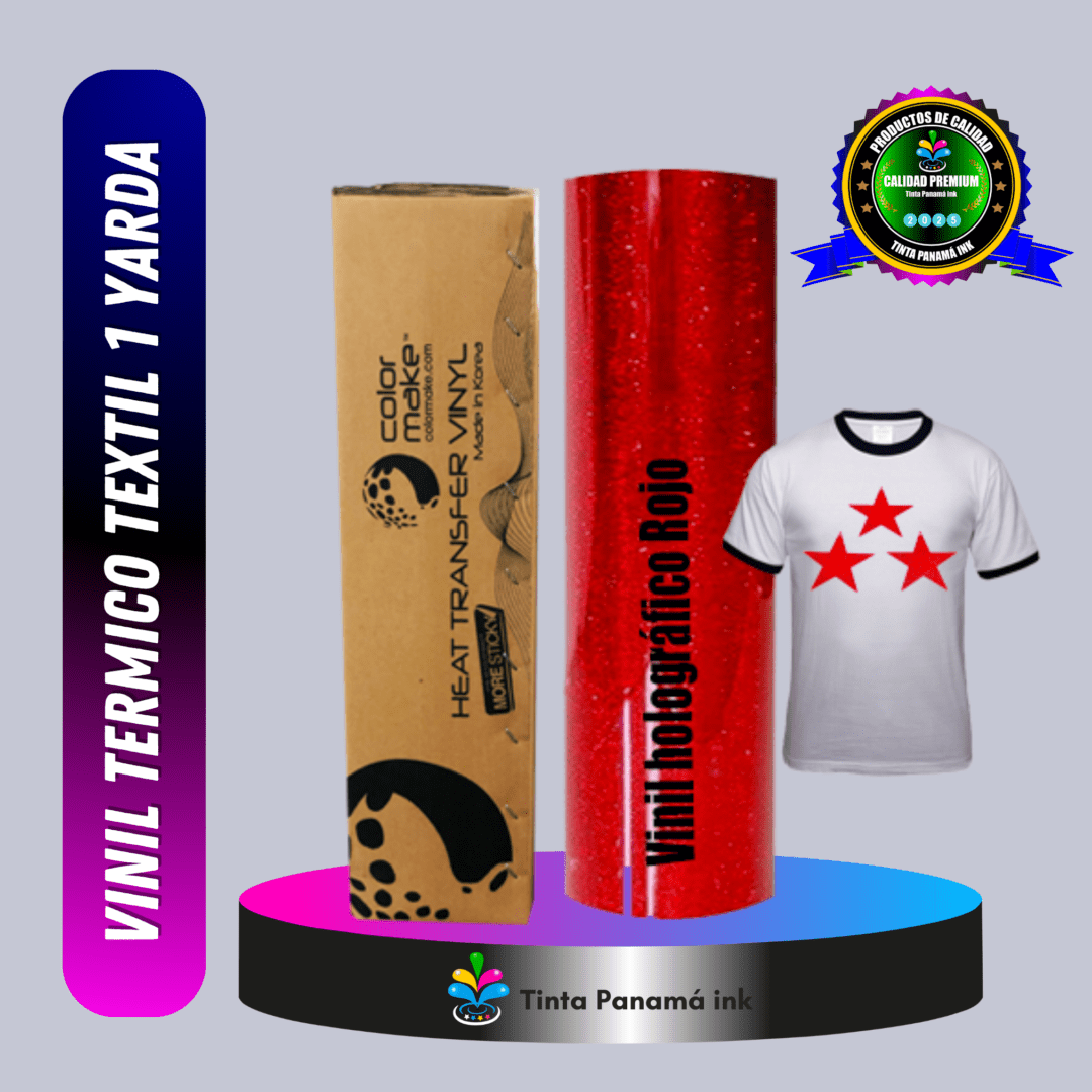 Vinil (PU)Textil Térmico holográfico Rojo 100 cm