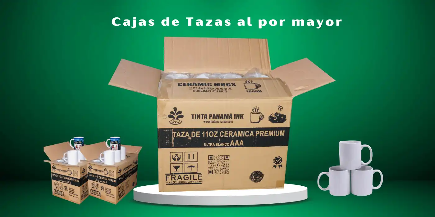 caja de tazas blanca para sublimar