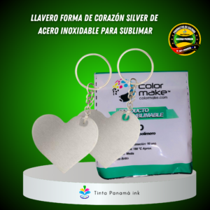 llavero en forma de corazón silver de acero inoxidable
