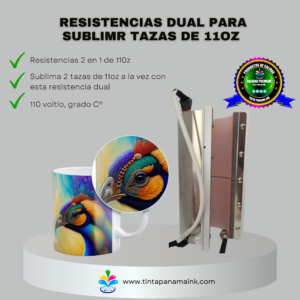 Resistencias DUAL para sublimar tazas de 11oz